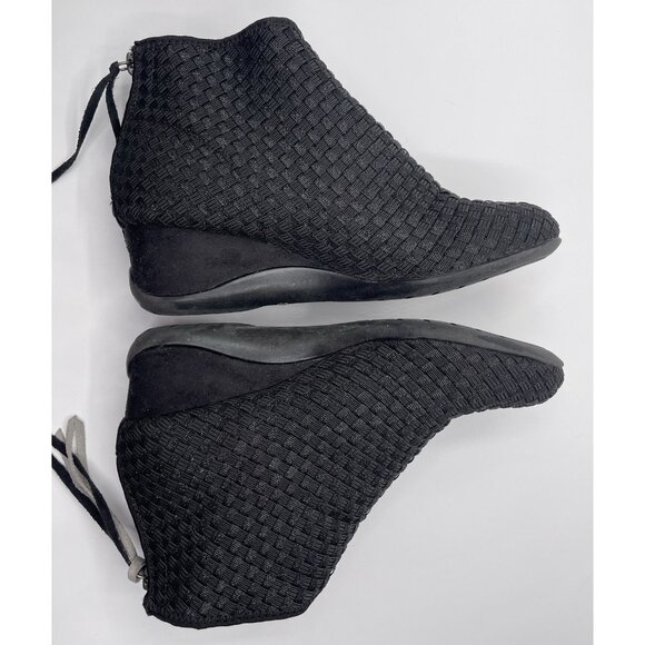 Zee Alexis Ankle Boots Women's Size 39 (U.S. Size 8.5) Black Woven Tina Boots - Picture 5 of 8